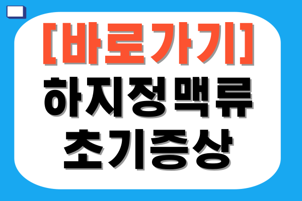 하지정맥류 초기증상
